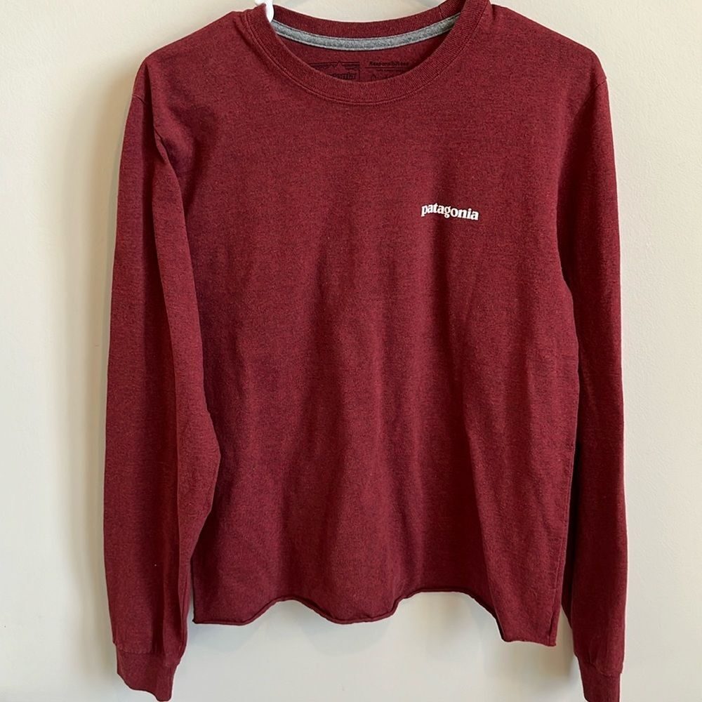 Patagonia Cut off Tshirt Long Sleeve Wine Size S/M